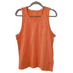 Orange Old Navy Men's Soft-Washed Chest-Pocket Tank Top